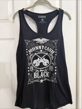 Johnny Cash Black Graphic Racerback Tank Top
